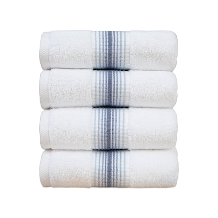 Arkwright Home Aston & Arden Turkish Striped Hand Towel 18x32 Crystal (4pk) HT-STT-1832-5.4-CYT